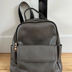 GUC Gray Faux Leather Backpack